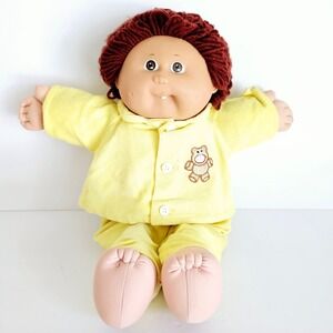 Vtg Rare 1978-1982 Cabbage Patch Doll RED‎ Yarn Hair Tooth Dimple Outfit M750.2